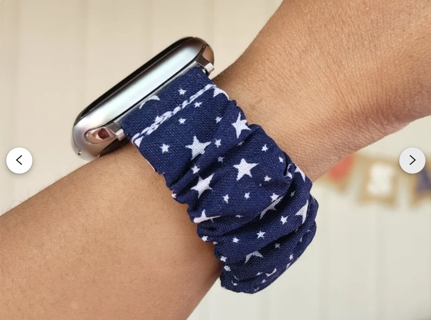 4th of July Patriotic Star Scrunchies Watch Band for Apple Watch 38mm 40mm 41mm 42mm 44mm 45mm 49mm Ultra