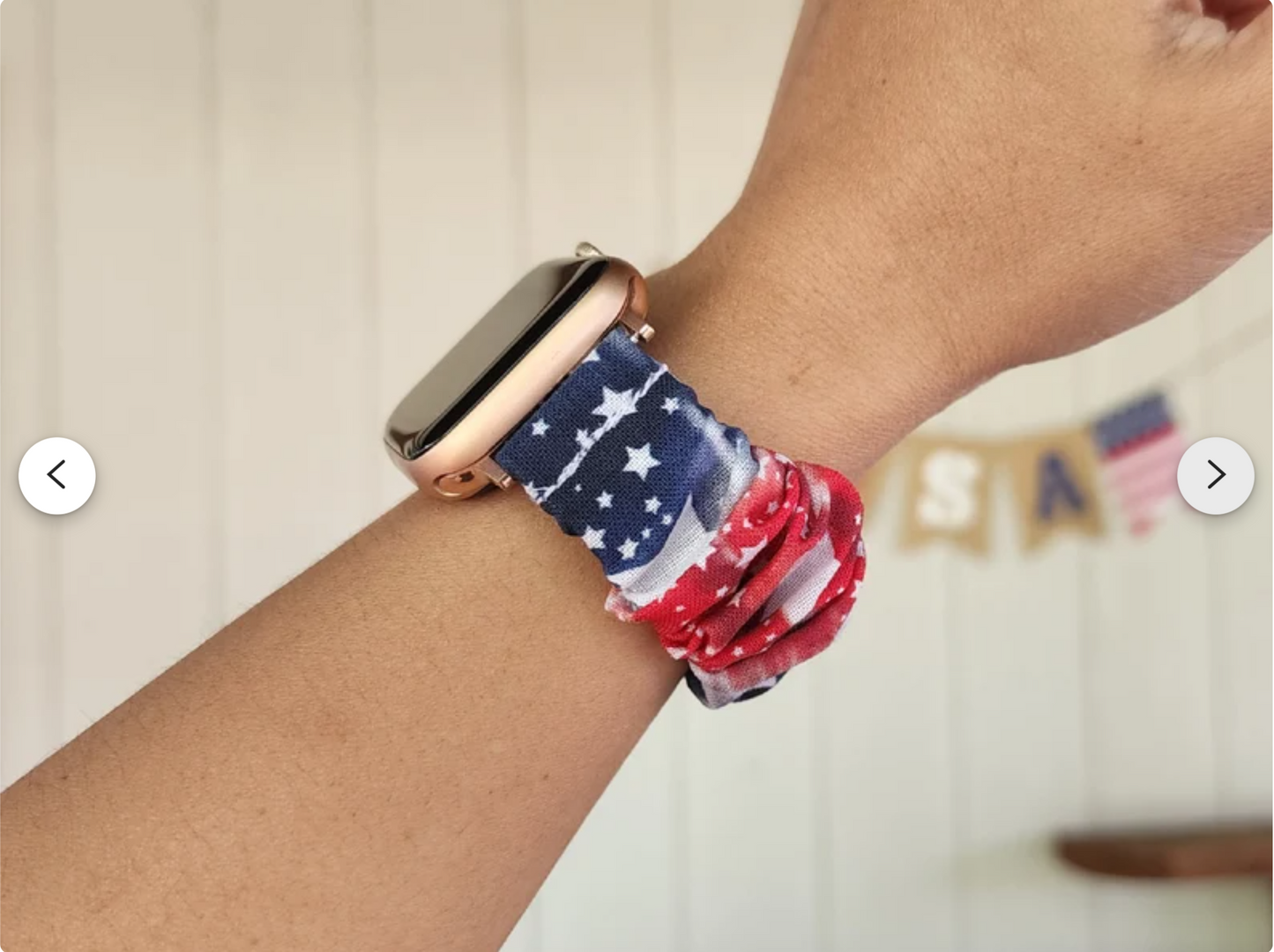 4th of July Patriotic Tie dye Scrunchies Watch Band for Apple Watch 38mm 40mm 41mm 42mm 44mm 45mm 49mm Ultra
