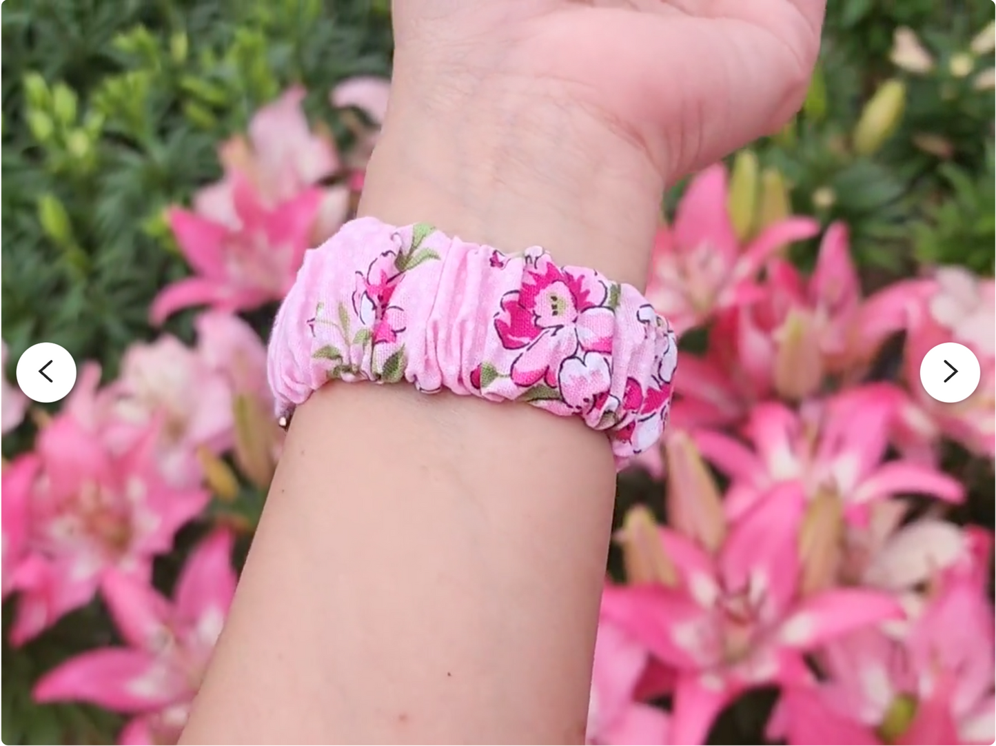 Cherry Blossom Spring Floral Scrunchies Watch Band for Apple Watch 38mm 40mm 41mm 42mm 44mm 45mm 49mm Ultra