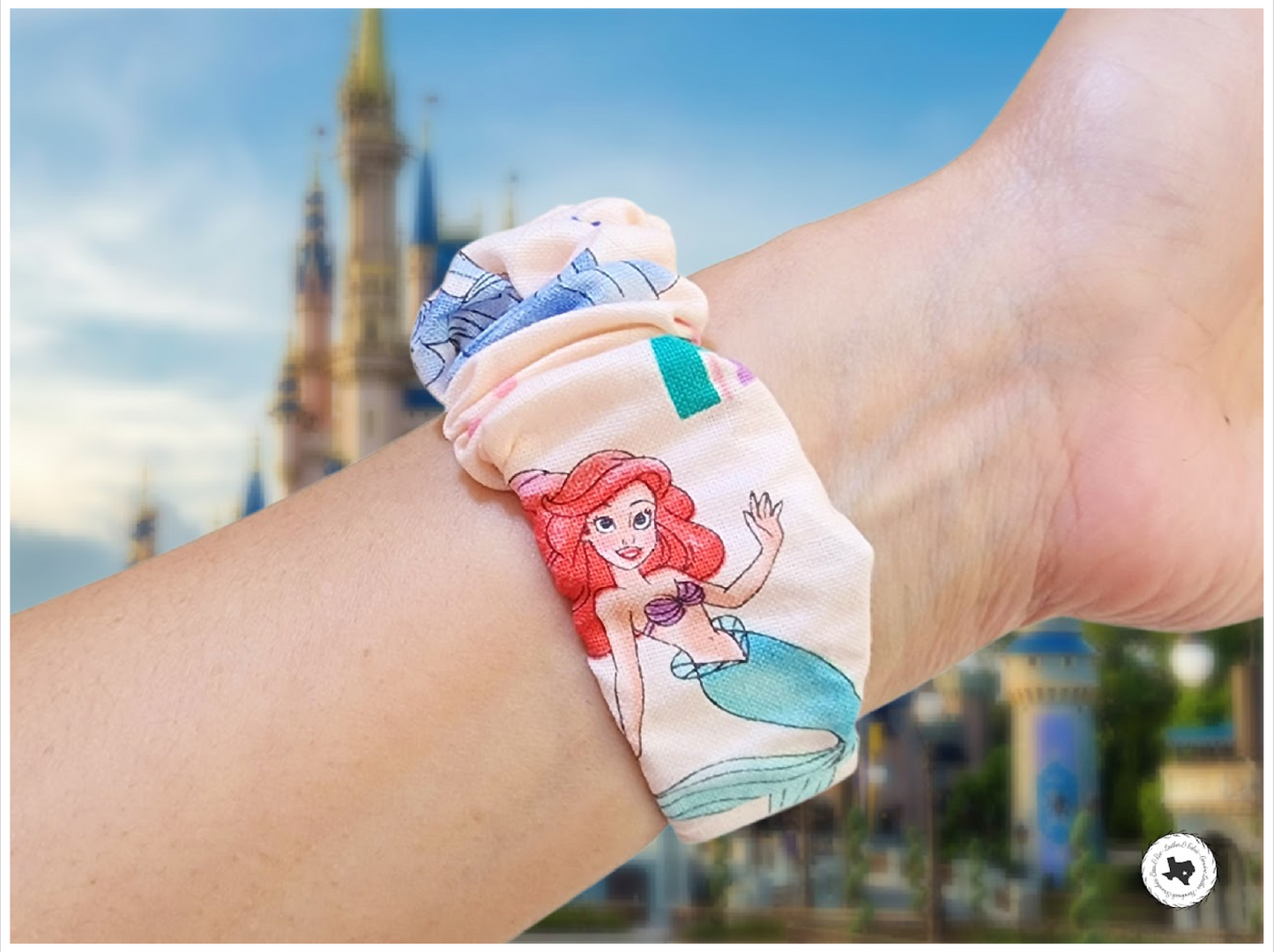 Ariel Mermaid Disney Princess Scrunchies Watch Band for Apple Watch 38-40-41mm 42-44-45mm 49mm Ultra