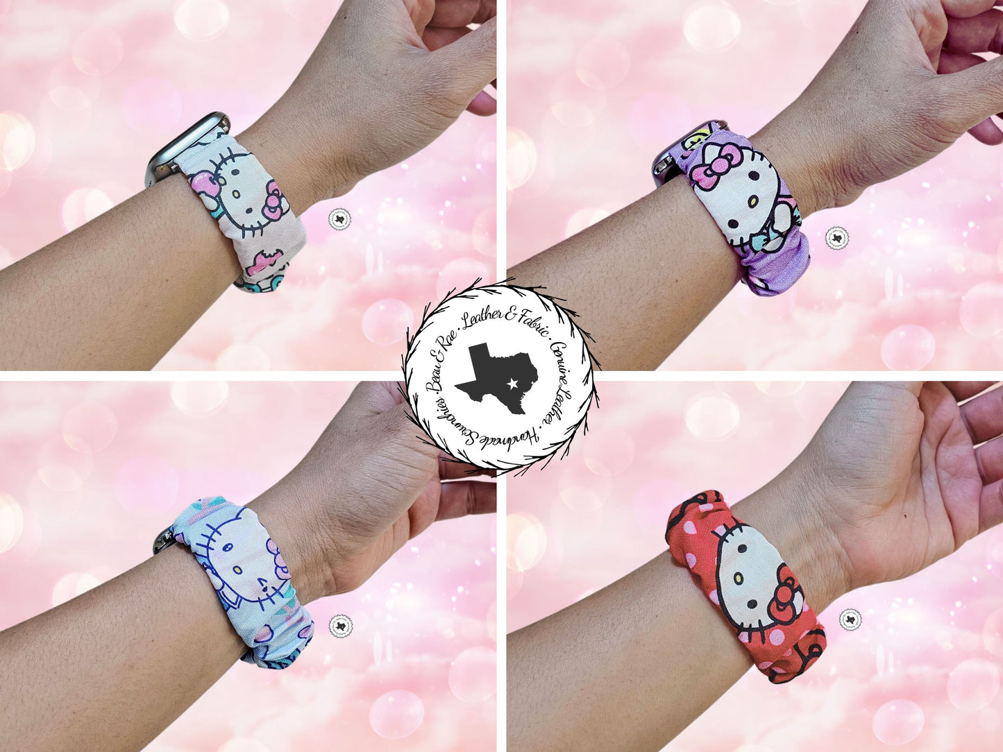 Purple Hello Kitty Scrunchies Watch Band for Apple Watch 38-40-41mm 42-44-45mm 49mm Ultra