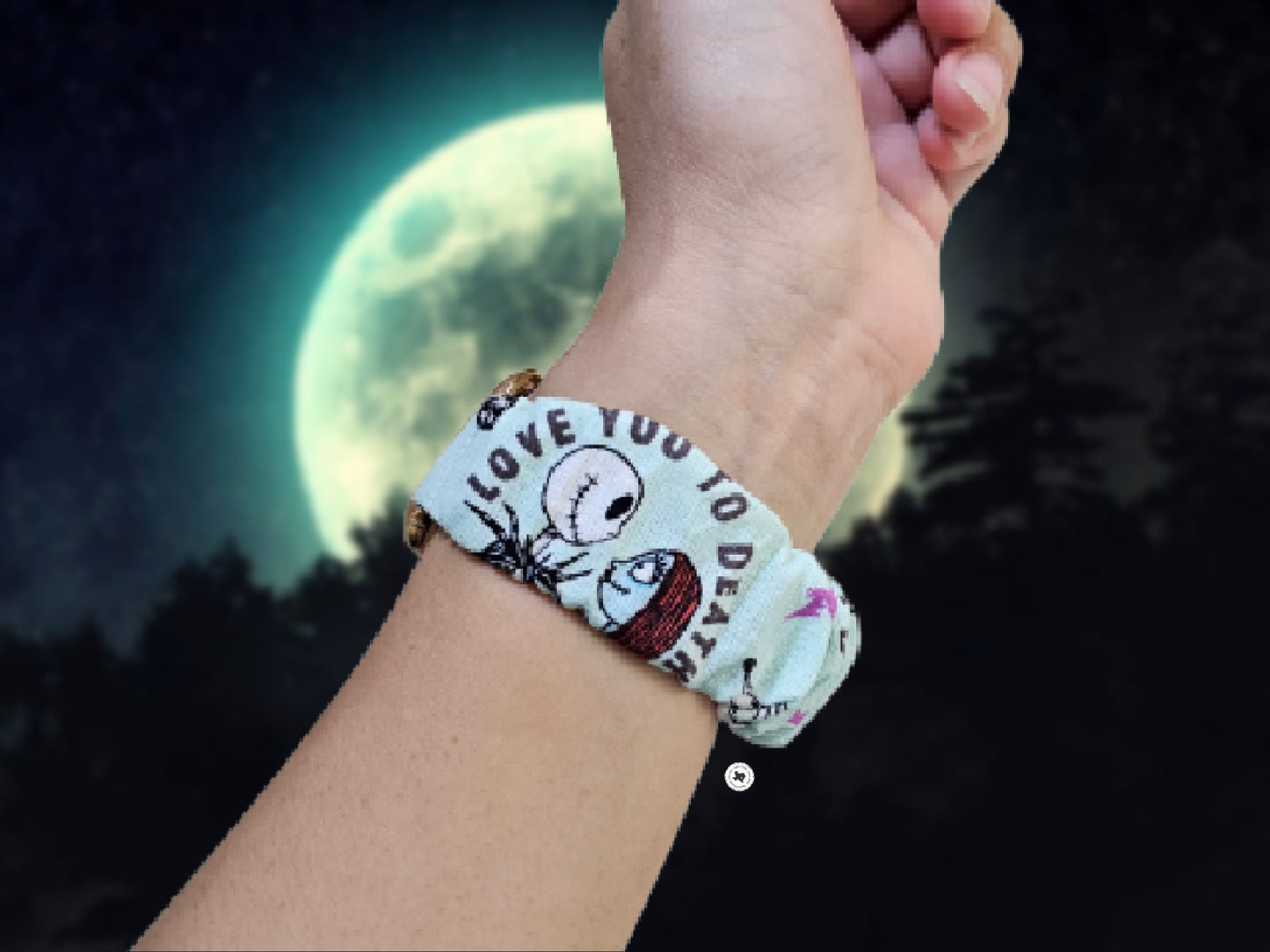 Jack Loves Sally NBC Scrunchies Band for 20mm Samsung Galaxy Active 2, Watch 4, Watch 5, Watch 6