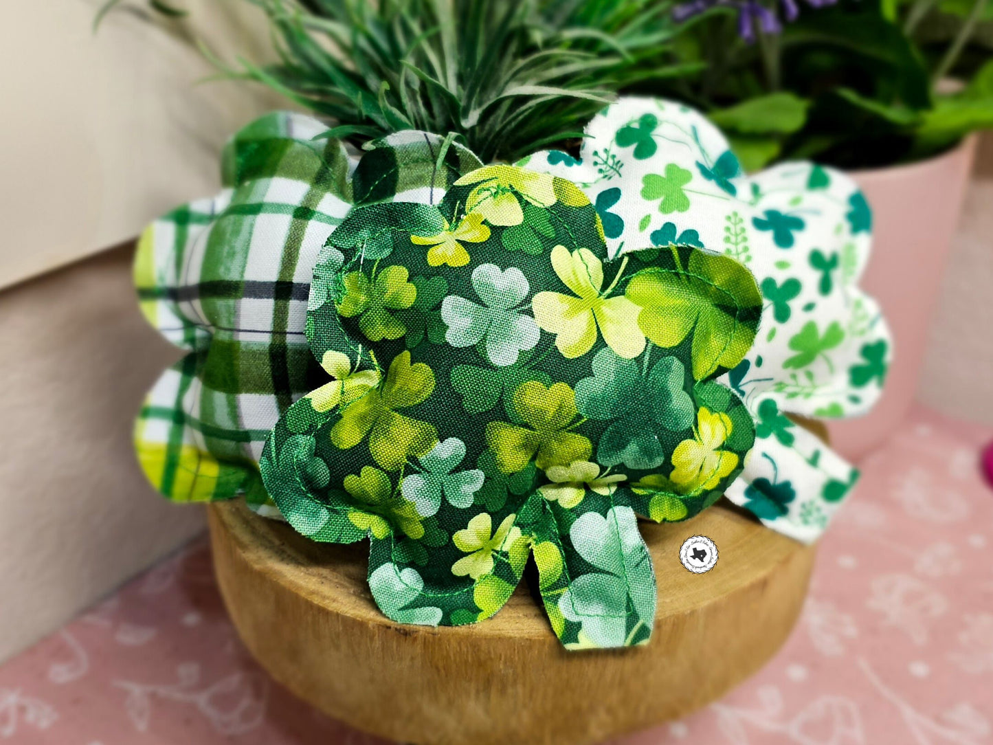 Green Plaid Mini Pillow, St Patrick Day Decor, Tiered Tray Decor Fillers