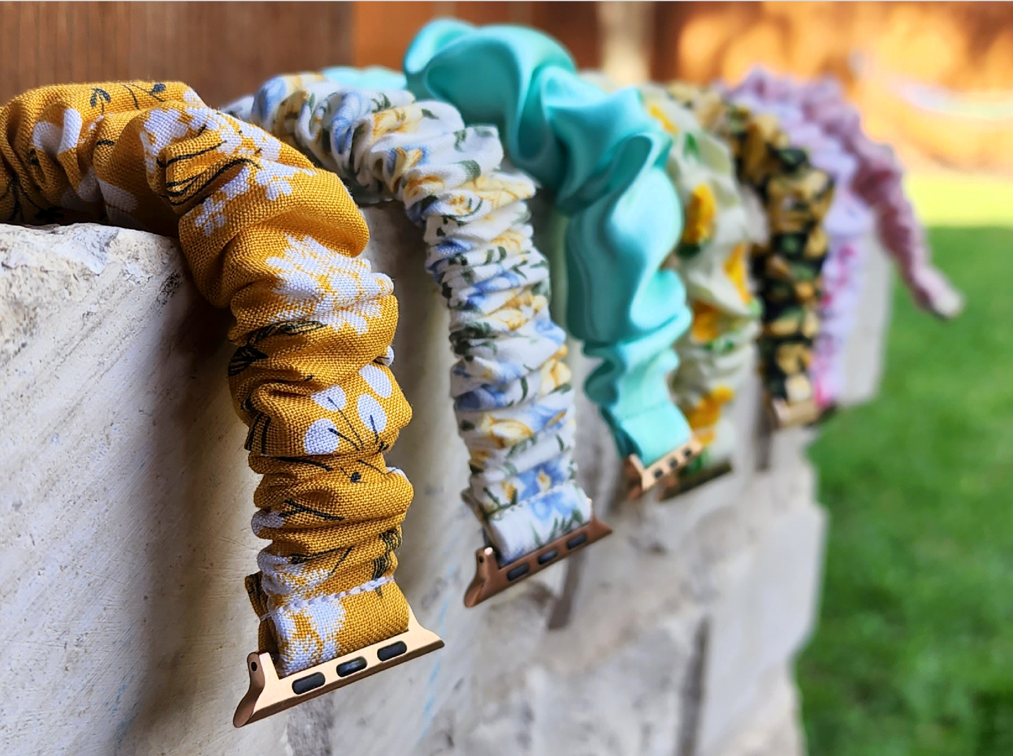 Summer Floral Scrunchies Watch Band for Apple Watch 38mm 40mm 41mm 42mm 44mm 45mm 49mm Ultra